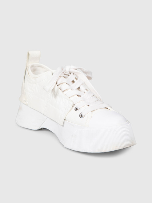 J.W.Anderson White Leather Logo Embossed Trainers J.W.Anderson White Leather Logo Embossed Trainers