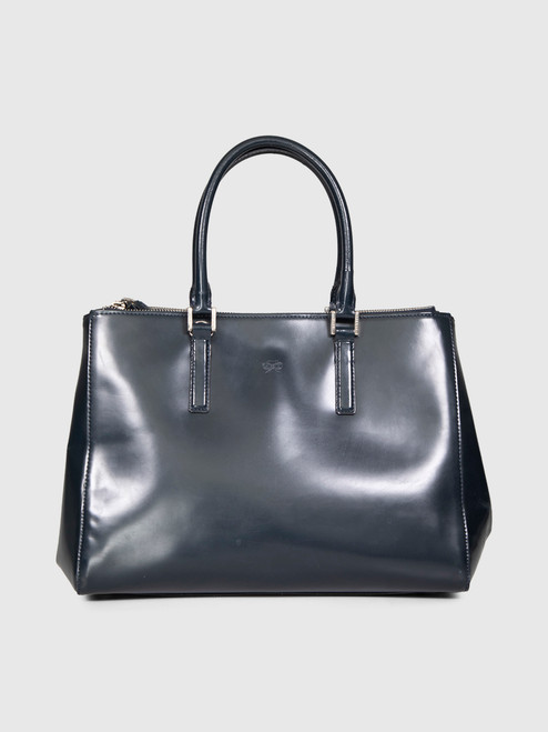 Anya Hindmarch Navy Leather Ebury Tote Bag Anya Hindmarch Navy Leather Ebury Tote Bag