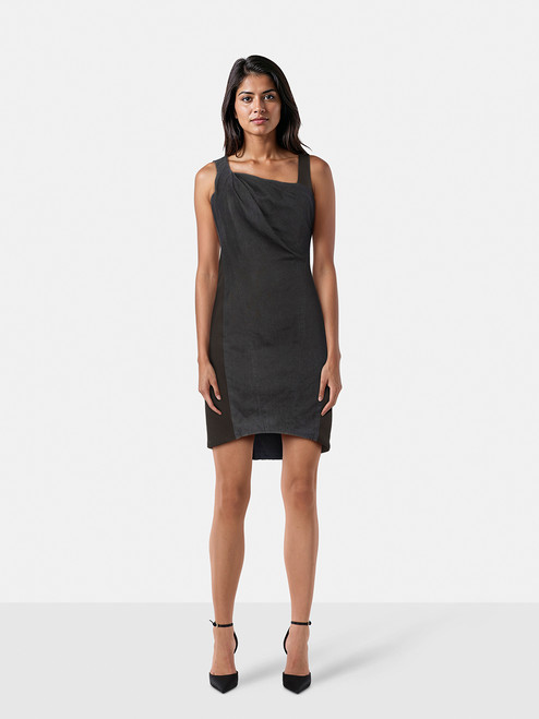 Helmut Lang Denim Panelled Asymmetric Dress Helmut Lang Denim Panelled Asymmetric Dress