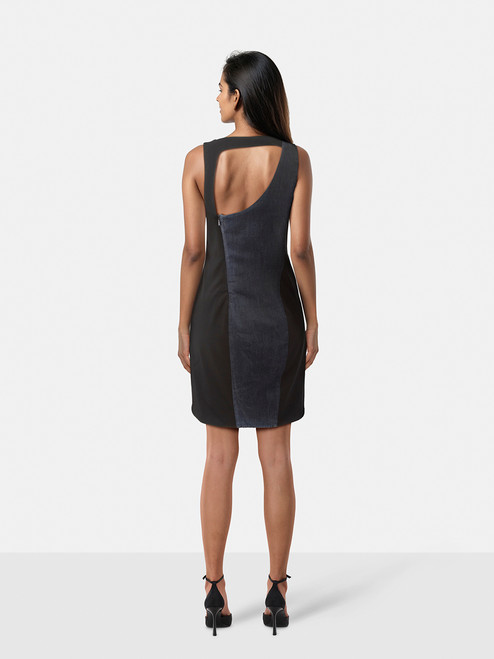 Helmut Lang Denim Panelled Asymmetric Dress Helmut Lang Denim Panelled Asymmetric Dress