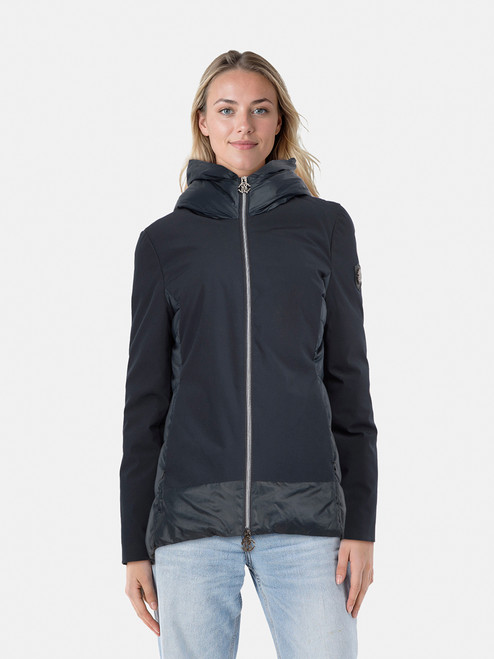 Roberto Cavalli Navy Hooded Puffer Coat Roberto Cavalli Navy Hooded Puffer Coat
