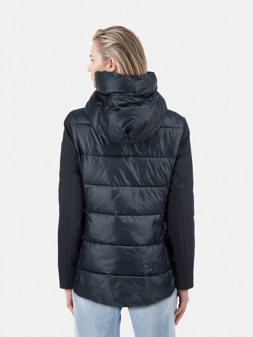 Roberto Cavalli Navy Hooded Puffer Coat Roberto Cavalli Navy Hooded Puffer Coat