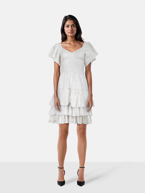 Dolce & Gabbana White Ruffle Mini Sun Dress Dolce & Gabbana White Ruffle Mini Sun Dress