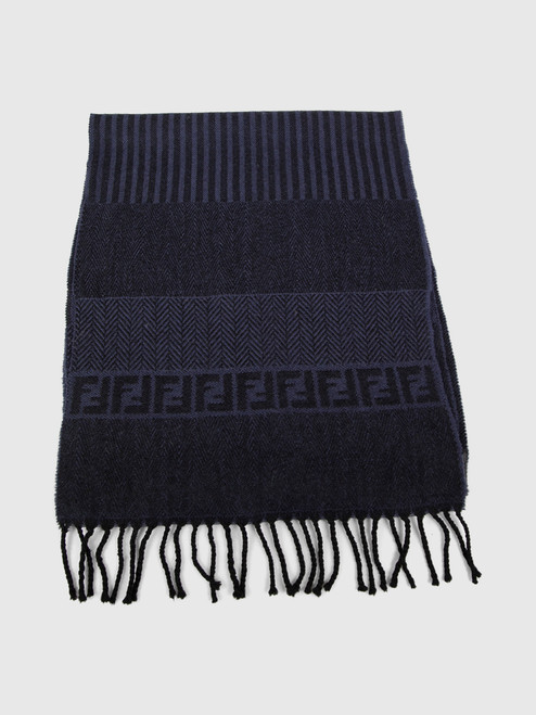 Fendi Black & Navy Wool Scarf Fendi Black & Navy Wool Scarf