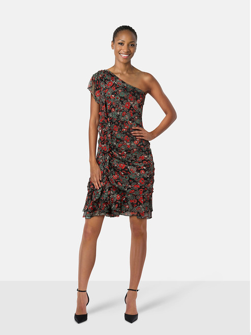 Veronica Beard Floral Silk One Shoulder Dress Veronica Beard Floral Silk One Shoulder Dress