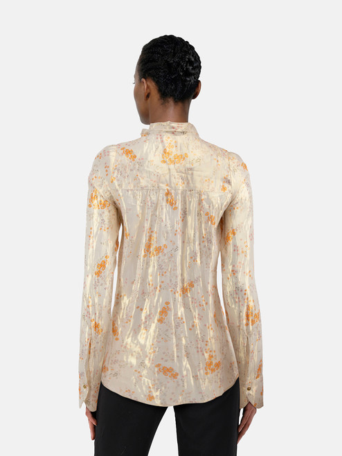 Zadig & Voltaire Gold Floral Pattern Blouse Zadig & Voltaire Gold Floral Pattern Blouse