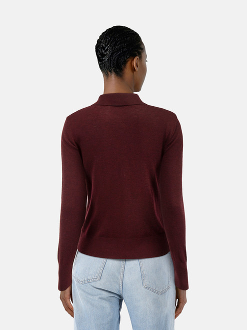 L'Agence Burgundy Knit Buttoned Top L'Agence Burgundy Knit Buttoned Top