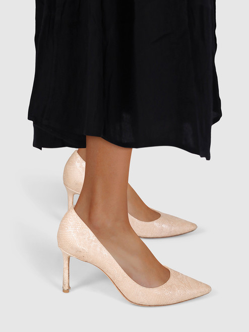 Jimmy Choo Beige Snake Embossed Pumps Jimmy Choo Beige Snake Embossed Pumps