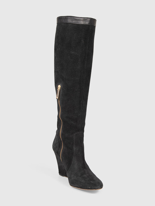 Carolina Herrera Black Wedge Knee High Boots Carolina Herrera Black Wedge Knee High Boots