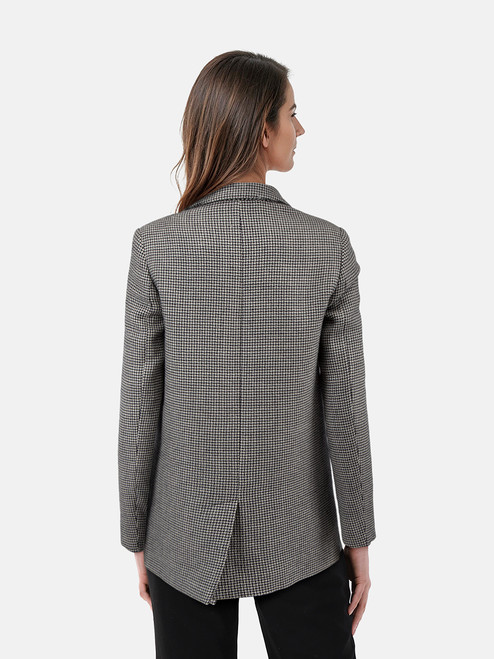 Stella McCartney Black & White Houndstooth Wool Coat Stella McCartney Black & White Houndstooth Wool Coat