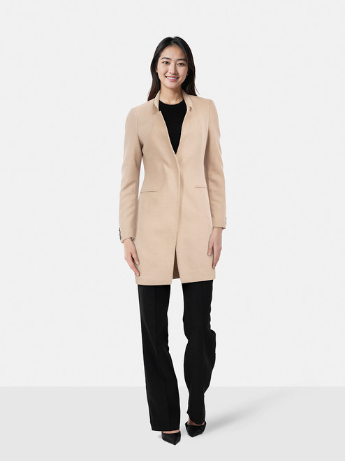 All Saints Beige Wool Single Breasted Lyla Coat All Saints Beige Wool Single Breasted Lyla Coat