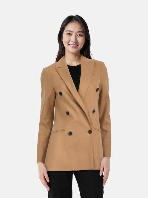 All Saints Brown Wool Double Breast Astrid Blazer All Saints Brown Wool Double Breast Astrid Blazer