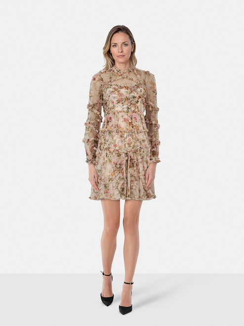 Needle & Thread Pink Garland Floral Ruffle Dress Needle & Thread Pink Garland Floral Ruffle Dress