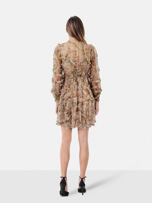 Needle & Thread Pink Garland Floral Ruffle Dress Needle & Thread Pink Garland Floral Ruffle Dress