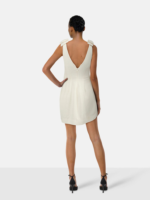 Zimmermann Ecru Bow Strap Mini Dress Zimmermann Ecru Bow Strap Mini Dress