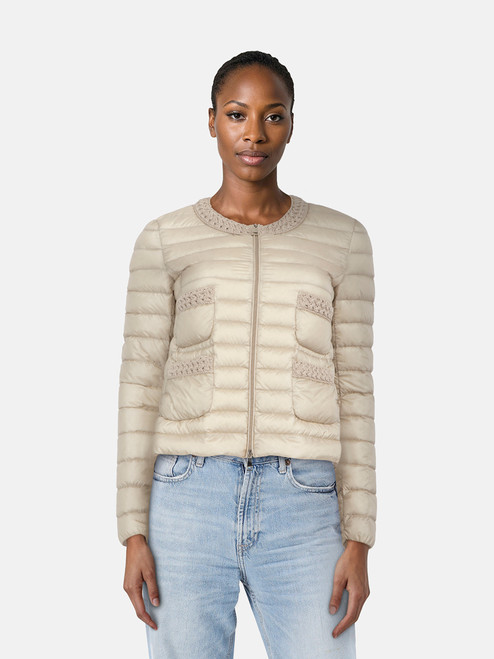 Moncler Beige Quilted Goose Down Jacket Moncler Beige Quilted Goose Down Jacket