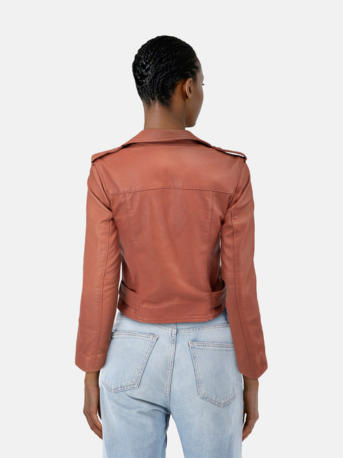 All Saints Terracotta Leather Balfern Biker Jacket All Saints Terracotta Leather Balfern Biker Jacket