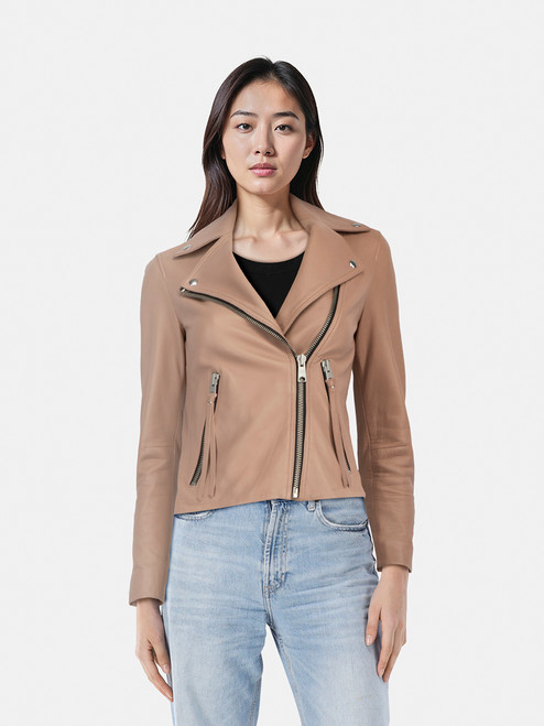 All Saints Pink Leather Dalby Biker Jacket All Saints Pink Leather Dalby Biker Jacket