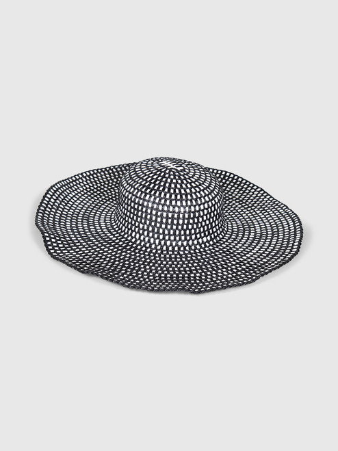 La Perla Black & White Straw Sun Hat La Perla Black & White Straw Sun Hat