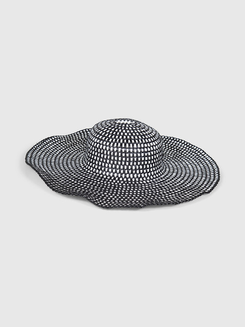 La Perla Black & White Straw Sun Hat La Perla Black & White Straw Sun Hat
