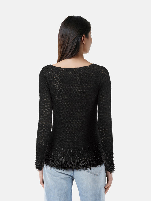 Moschino Moschino Cheap And Chic Black Knit Embellished Hem Cardigan Moschino Moschino Cheap And Chic Black Knit Embellished Hem Cardigan