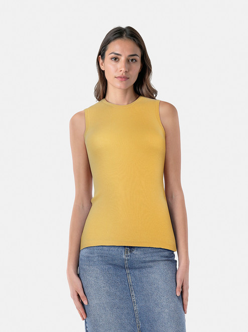Prada Yellow Sleeveless Knit Top Prada Yellow Sleeveless Knit Top