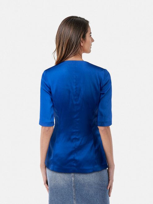 La Perla Blue Silk Front Tie Kimono Robe La Perla Blue Silk Front Tie Kimono Robe