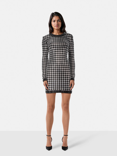 Balmain Black & Silver Crystal Diamond Dress Balmain Black & Silver Crystal Diamond Dress