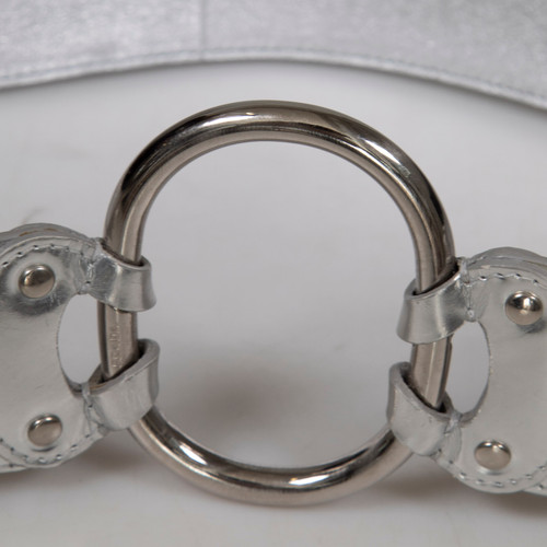 Prada Silver Metallic Leather Wide Belt Prada Silver Metallic Leather Wide Belt