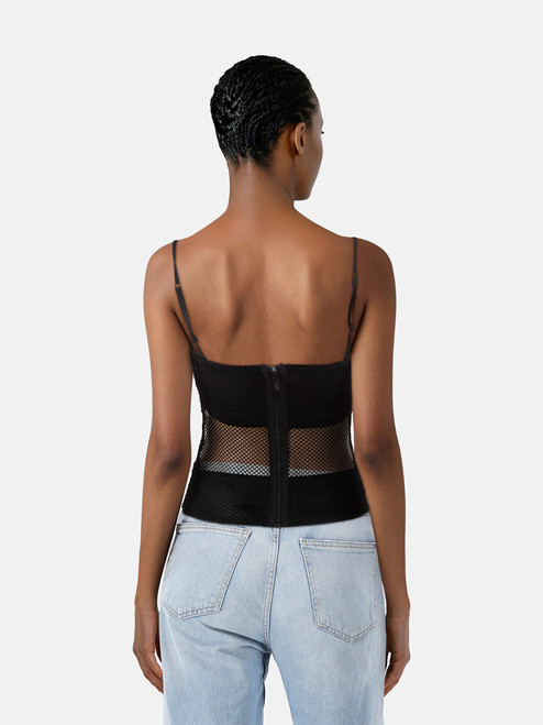 La Perla Black Sheer Embellished Bustier Top La Perla Black Sheer Embellished Bustier Top