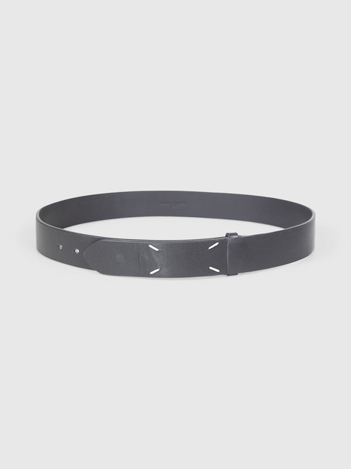 Maison Margiela Black Leather Logo Detail Belt Maison Margiela Black Leather Logo Detail Belt