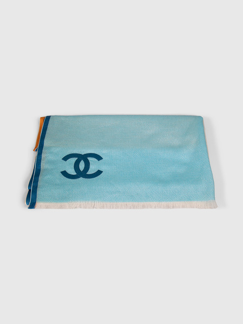 Chanel Cashmere Fringed CC Scarf Chanel Cashmere Fringed CC Scarf