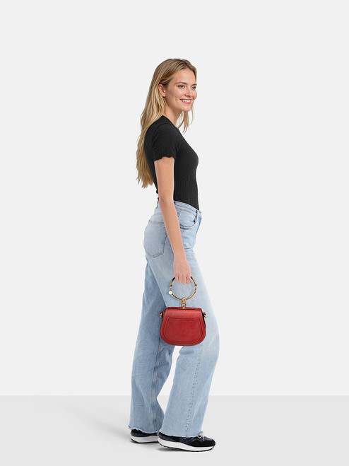 Chloé Red Leather Bracelet Nile Top Handle Bag Chloé Red Leather Bracelet Nile Top Handle Bag