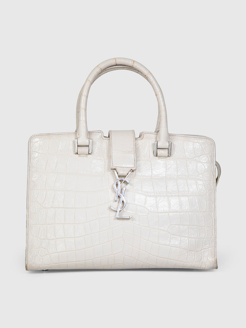 Saint Laurent Ecru Leather Embossed Baby Cabas Saint Laurent Ecru Leather Embossed Baby Cabas