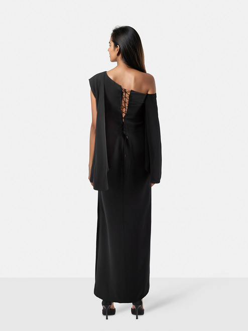 Tom Ford Black Maxi Laced Back Gown Tom Ford Black Maxi Laced Back Gown