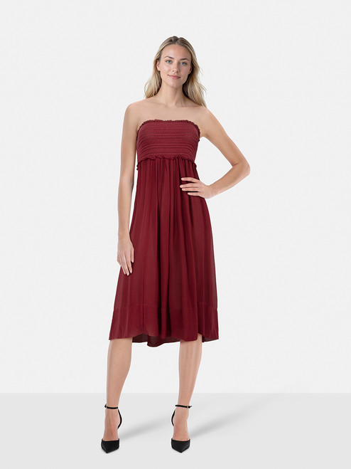 Isabel Marant Burgundy Strapless Silk Dress Isabel Marant Burgundy Strapless Silk Dress