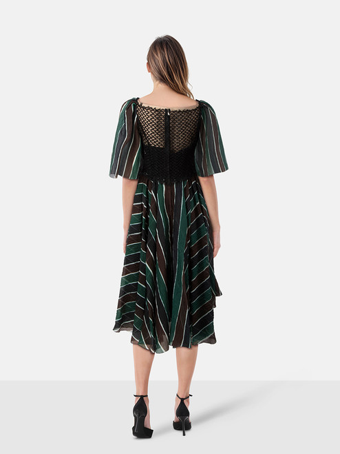 Dolce & Gabbana Striped Silk Midi Dress Dolce & Gabbana Striped Silk Midi Dress