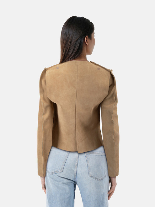 Maison Margiela Maison Margiela x H&M Beige Suede Pattern Cut Jacket Maison Margiela Maison Margiela x H&M Beige Suede Pattern Cut Jacket