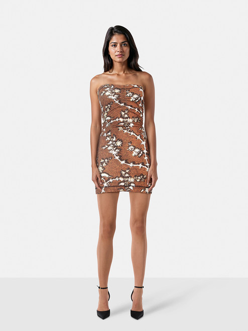 KNWLS Thorny Brown Bodycon Mini Skinn Dress KNWLS Thorny Brown Bodycon Mini Skinn Dress
