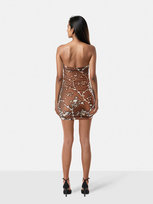 KNWLS Thorny Brown Bodycon Mini Skinn Dress KNWLS Thorny Brown Bodycon Mini Skinn Dress