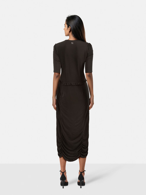 Burberry Black Ruched Stretchy Midi Dress Burberry Black Ruched Stretchy Midi Dress