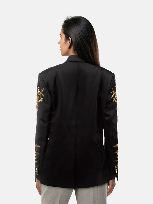 Balmain Black & Gold Sequin Double Breast Blazer Balmain Black & Gold Sequin Double Breast Blazer
