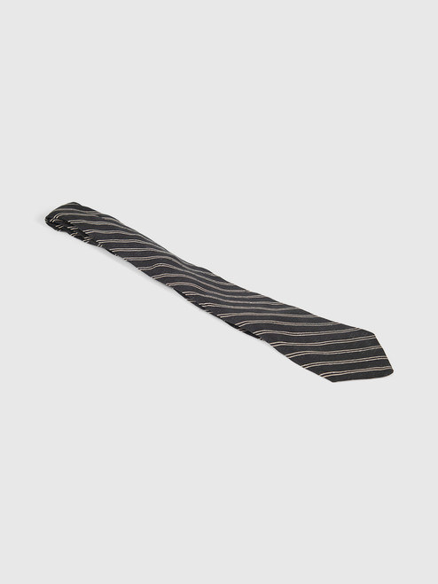 Chanel Black Silk Striped Tie Chanel Black Silk Striped Tie