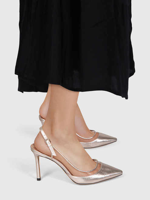 Jimmy Choo Gold Leather Slingback Heels Jimmy Choo Gold Leather Slingback Heels