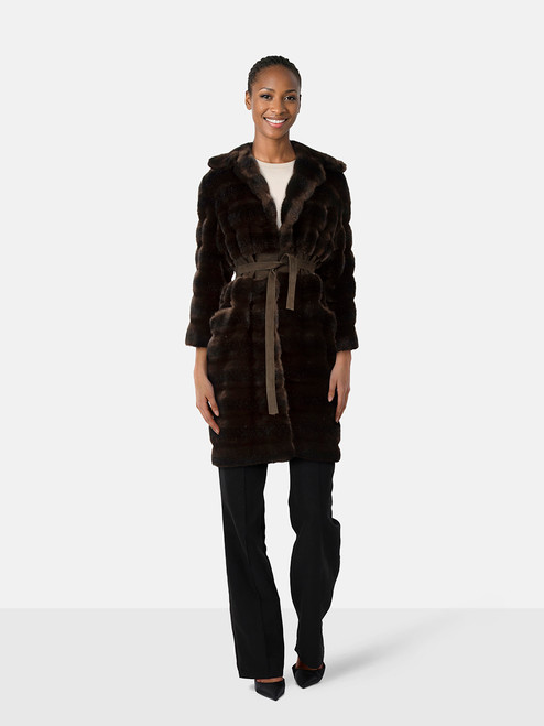 Dior Vintage Brown Fur Waist Tie Coat Dior Vintage Brown Fur Waist Tie Coat