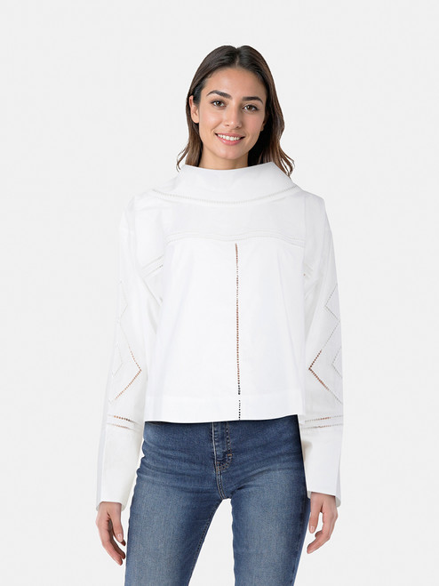 Soeur White Long Sleeve Oversized Blouse Soeur White Long Sleeve Oversized Blouse