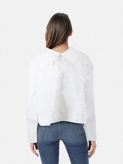 Soeur White Long Sleeve Oversized Blouse Soeur White Long Sleeve Oversized Blouse