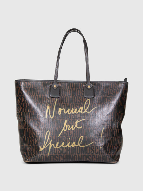 Moschino Brown Monogram Tote Bag Moschino Brown Monogram Tote Bag