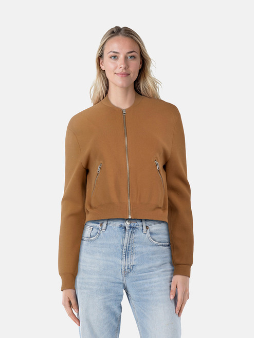 Acne Studios Brown Olympia Zipped Bomber Jacket Acne Studios Brown Olympia Zipped Bomber Jacket