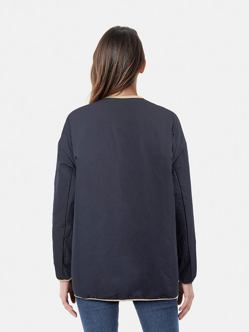 Max Mara Beige & Navy Reversible Quilted Jacket Max Mara Beige & Navy Reversible Quilted Jacket